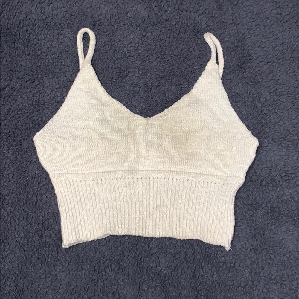 Crop cream tank top